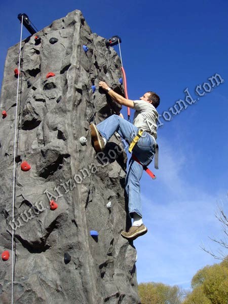 25' Climbing Rock Wall with 2 Person Bungee Trampoline combo Rentals in Phoenix, AZ